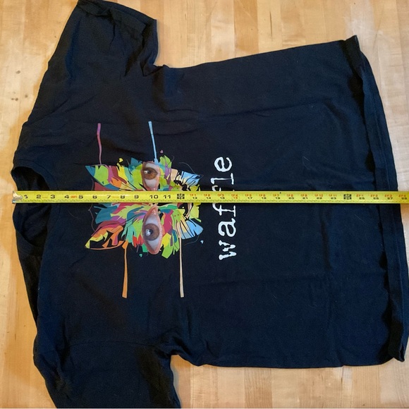 Waffle Cat Graphic T-Shirt Black Alt Y2K Internetcore Oversized Tee - Picture 4 of 5
